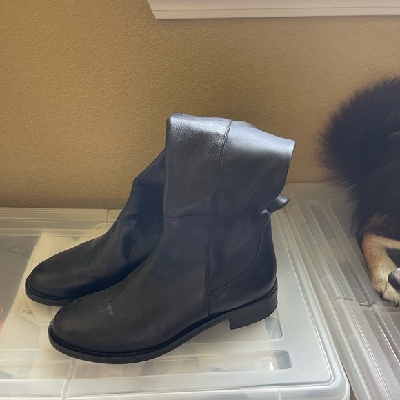 Black leather over knee boots - Picture 4 of 5